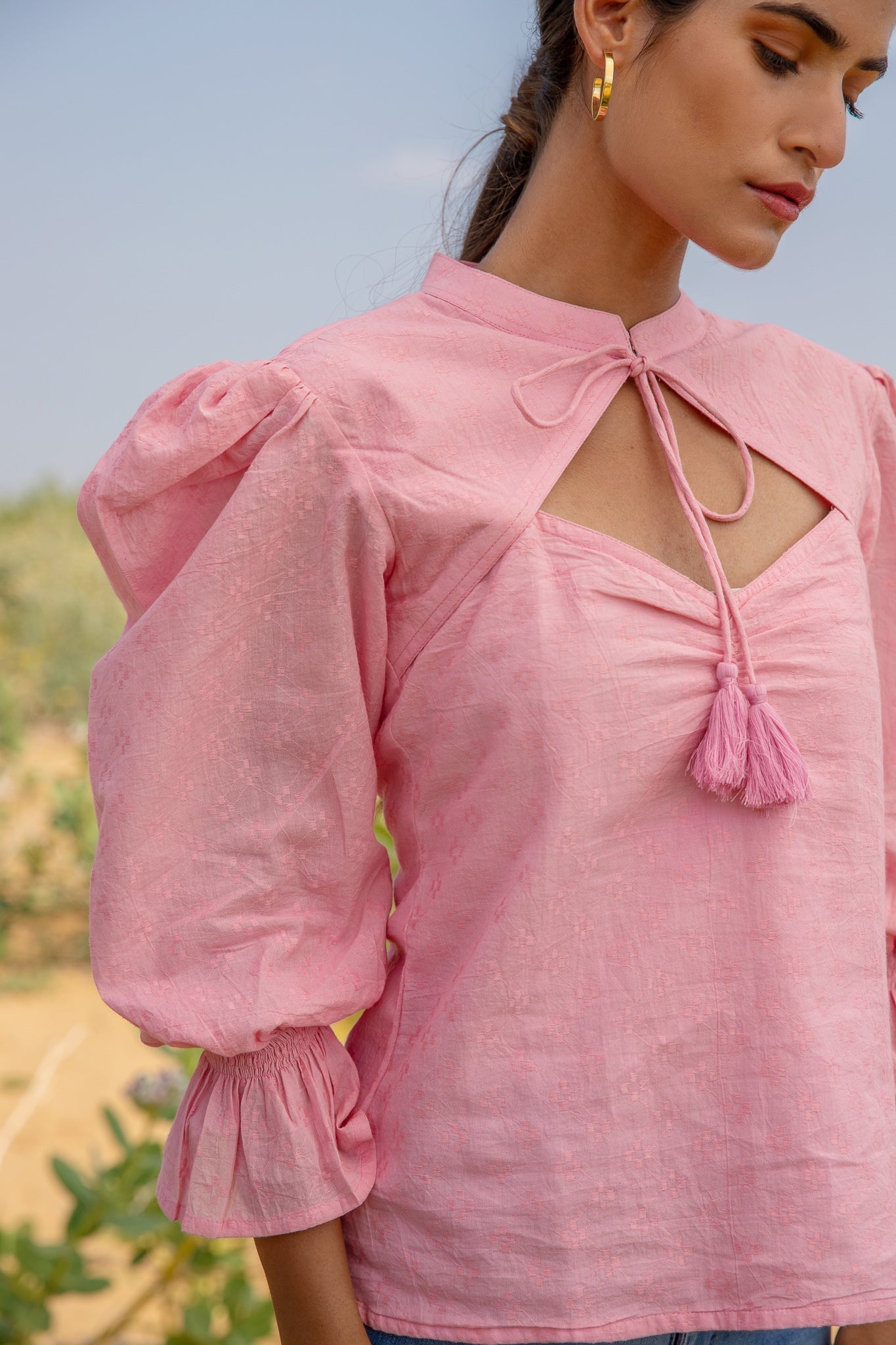 Erica Mandarin Collar Top (7093560115369)