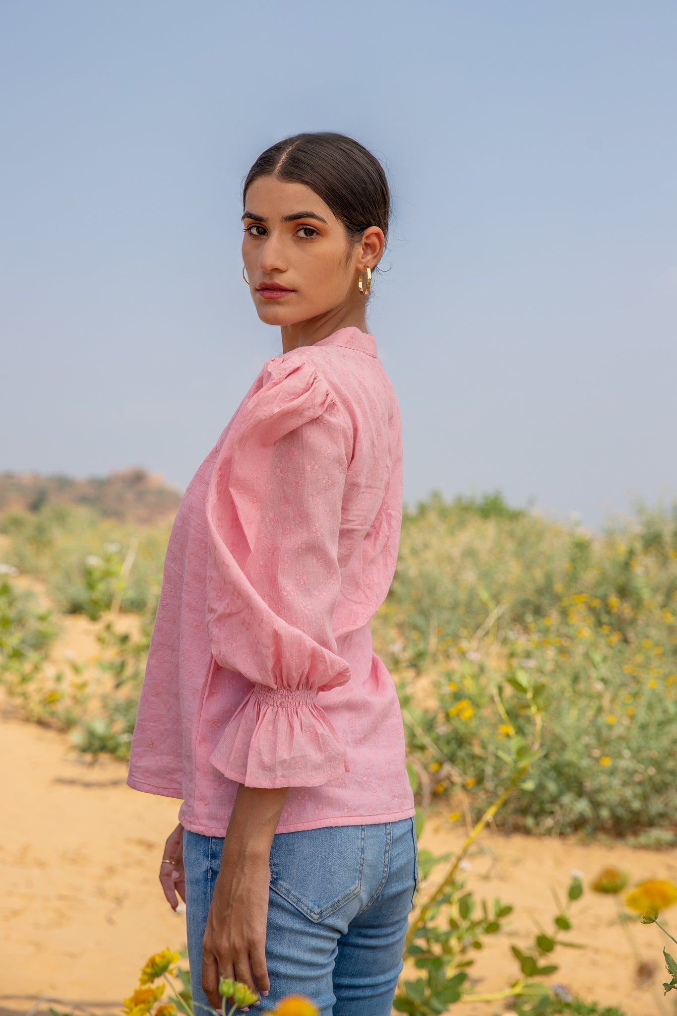 Erica Mandarin Collar Top (7093560115369)