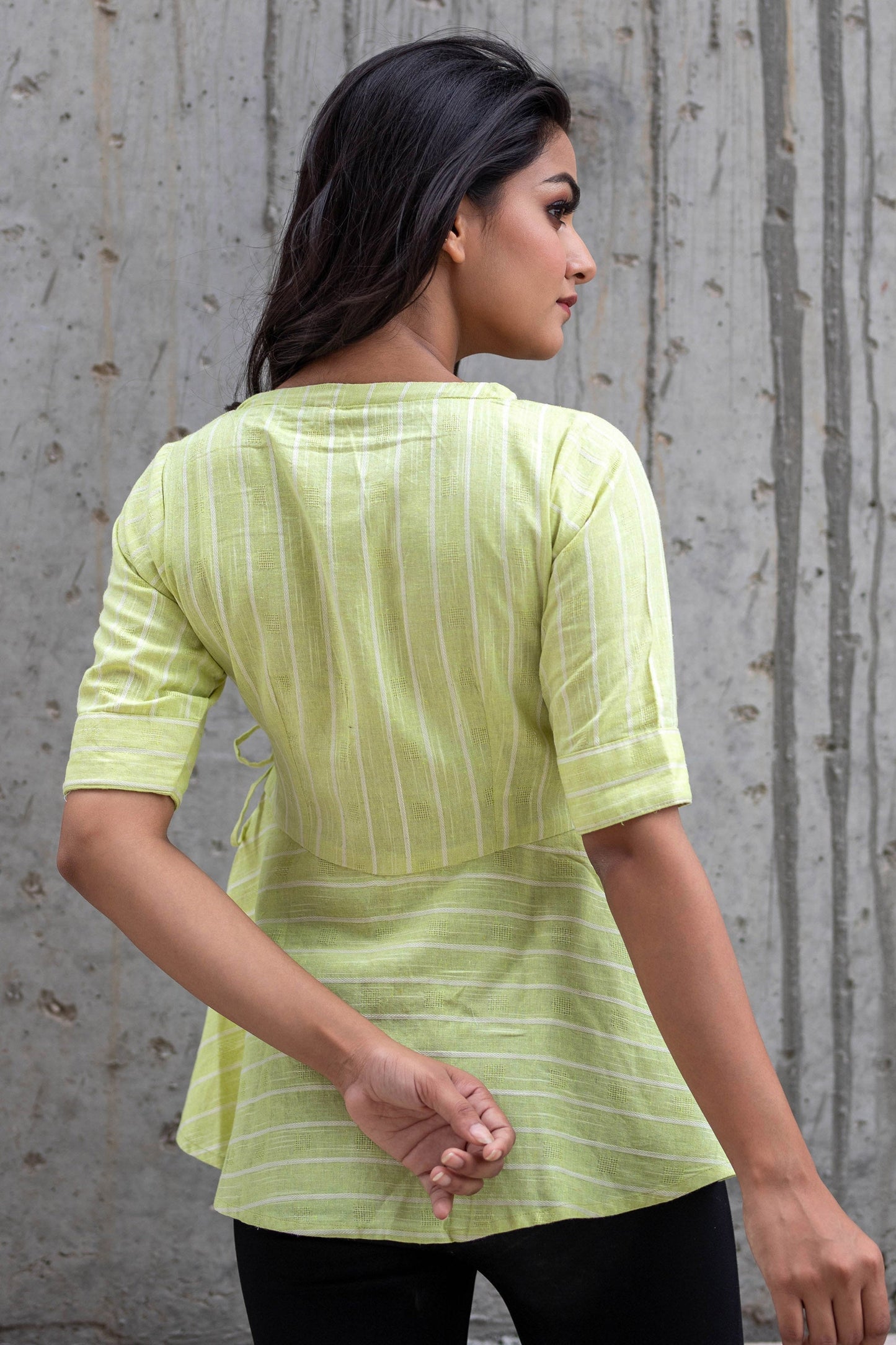 Green Peplum Blouse (1844188250155)