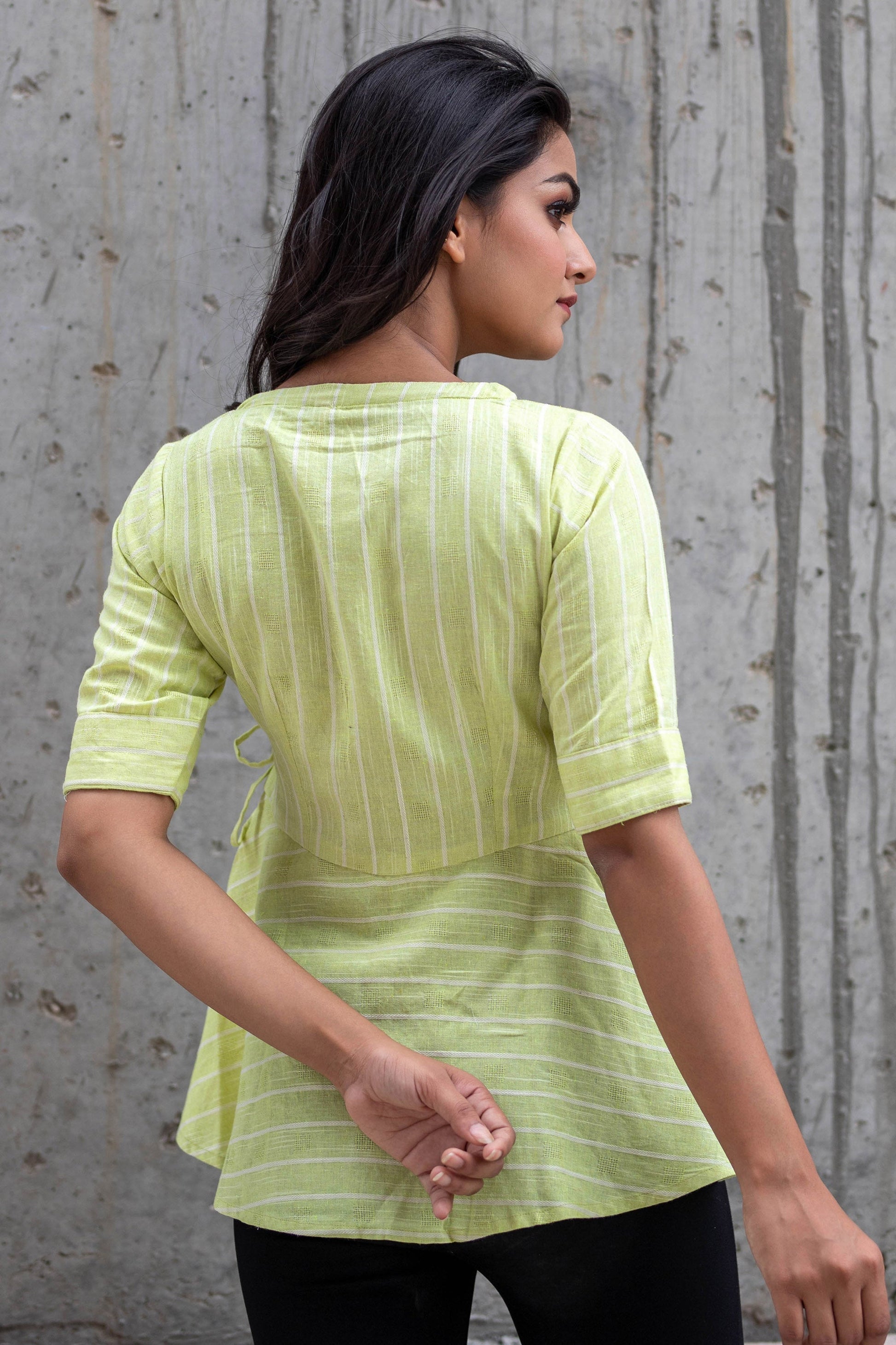 Green Peplum Blouse (1844188250155)