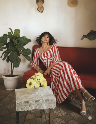 Scarlett Stripe Midi Dress