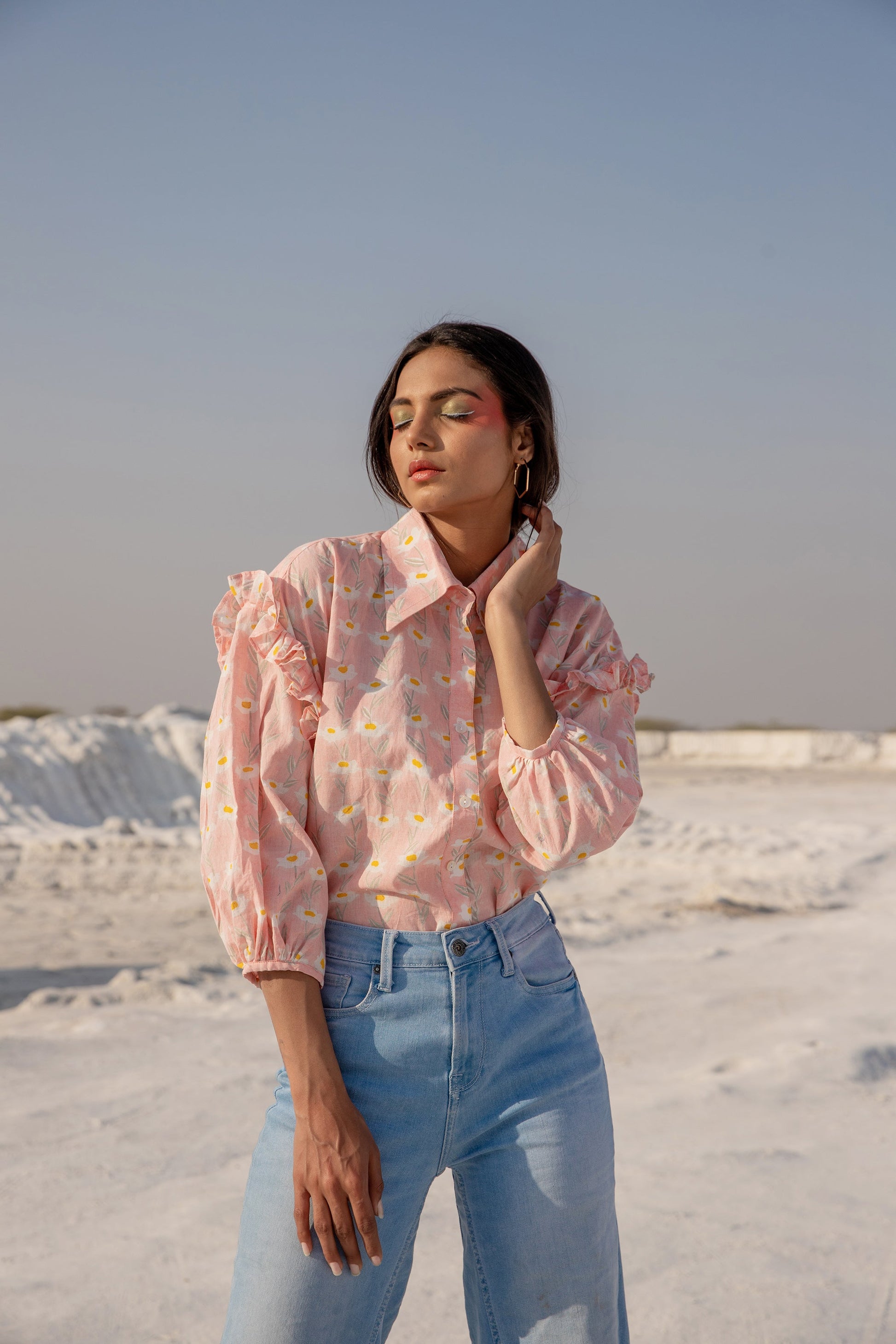 Melody Ruffle Shirt (6440290091177)