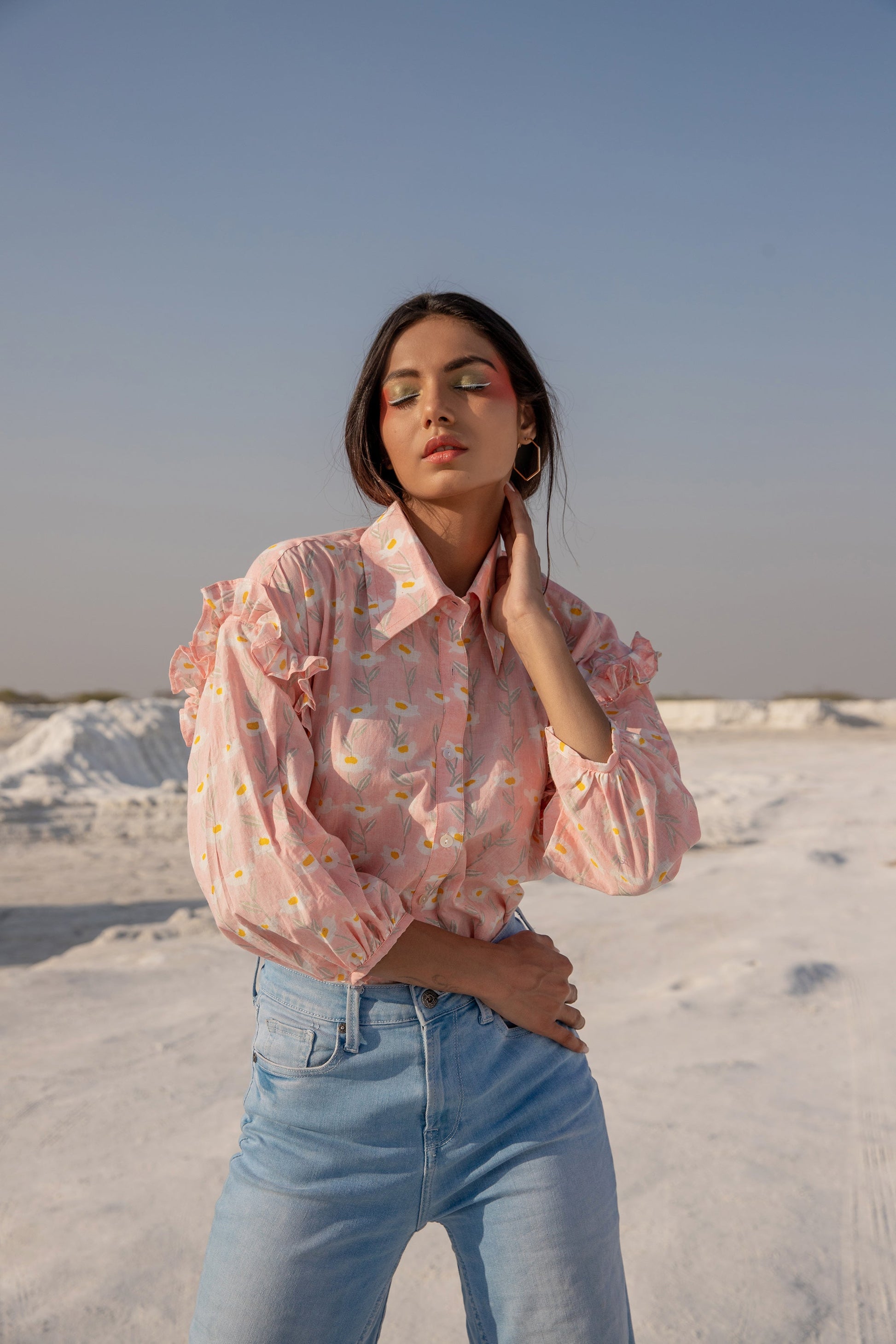 Melody Ruffle Shirt (6440290091177)