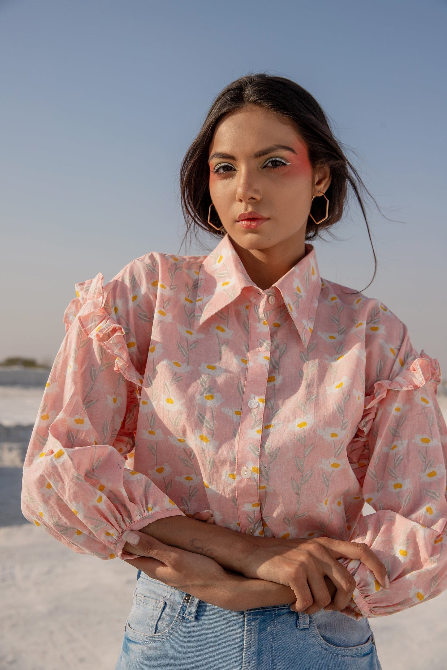 Melody Ruffle Shirt (6440290091177)