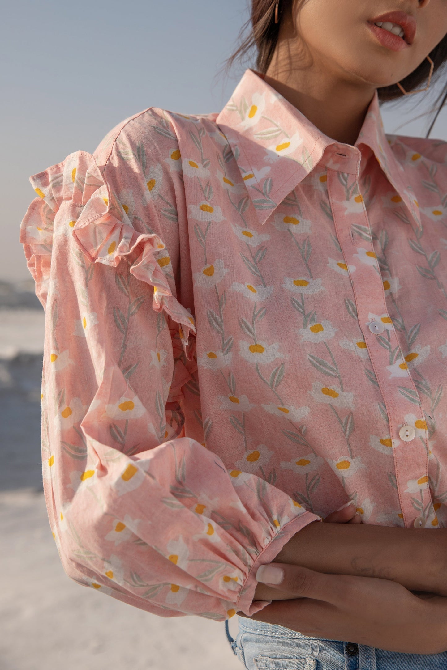 Melody Ruffle Shirt (6440290091177)