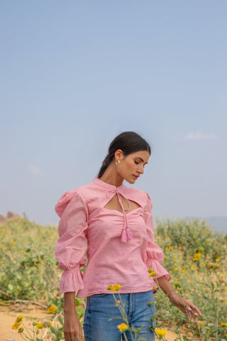 Erica Mandarin Collar Top (7093560115369)