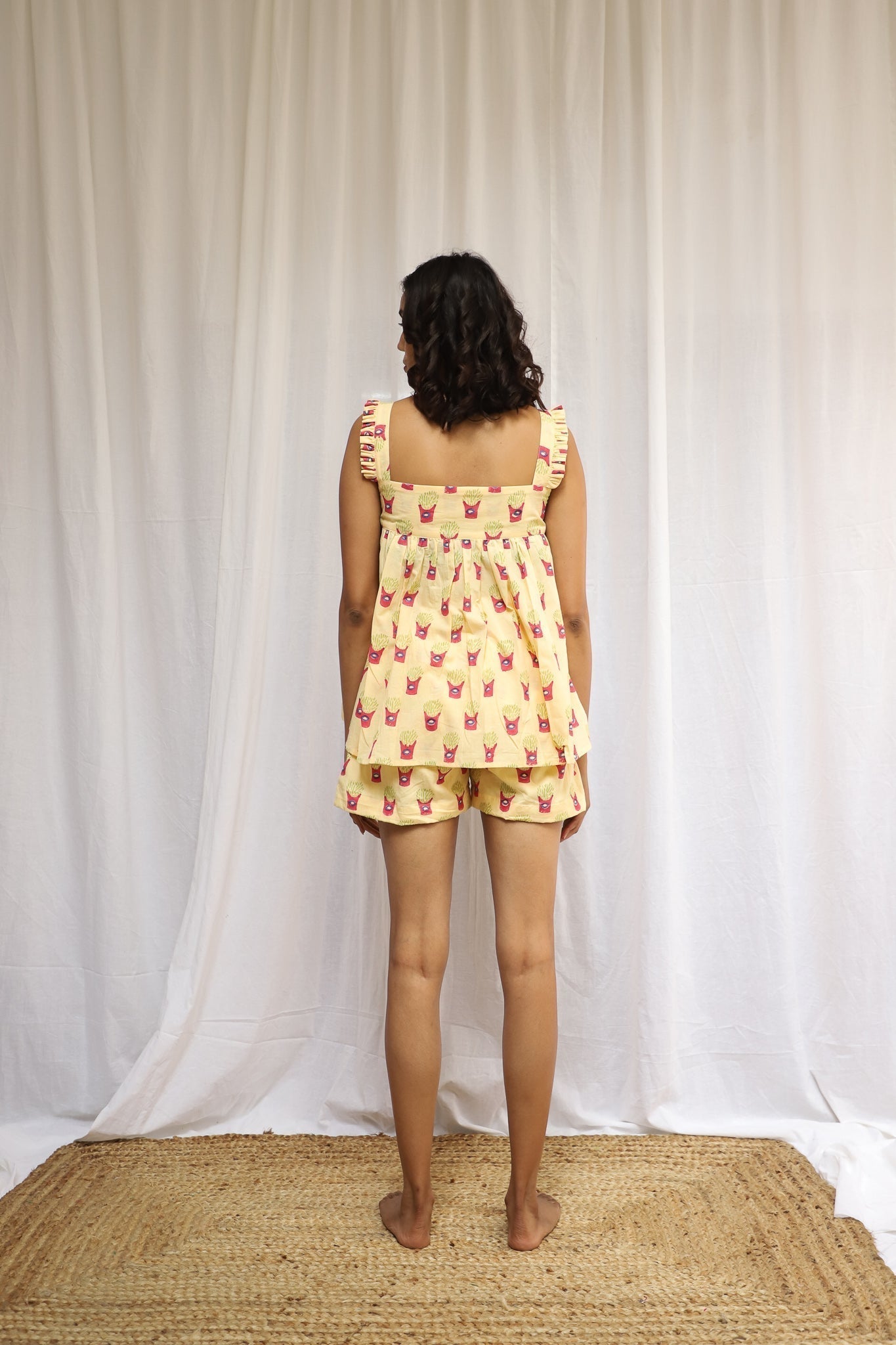 Yellow French Fries Short Set