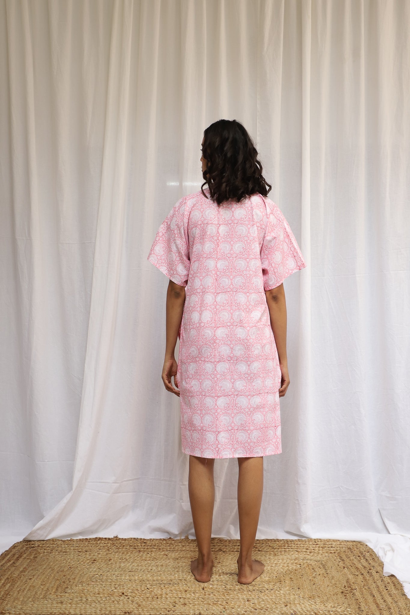 Pink Raindrops Shirt Kaftan