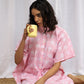 Pink Raindrops Shirt Kaftan