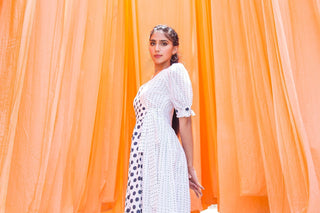 Polka Midi Dress cotton (1446506692651)