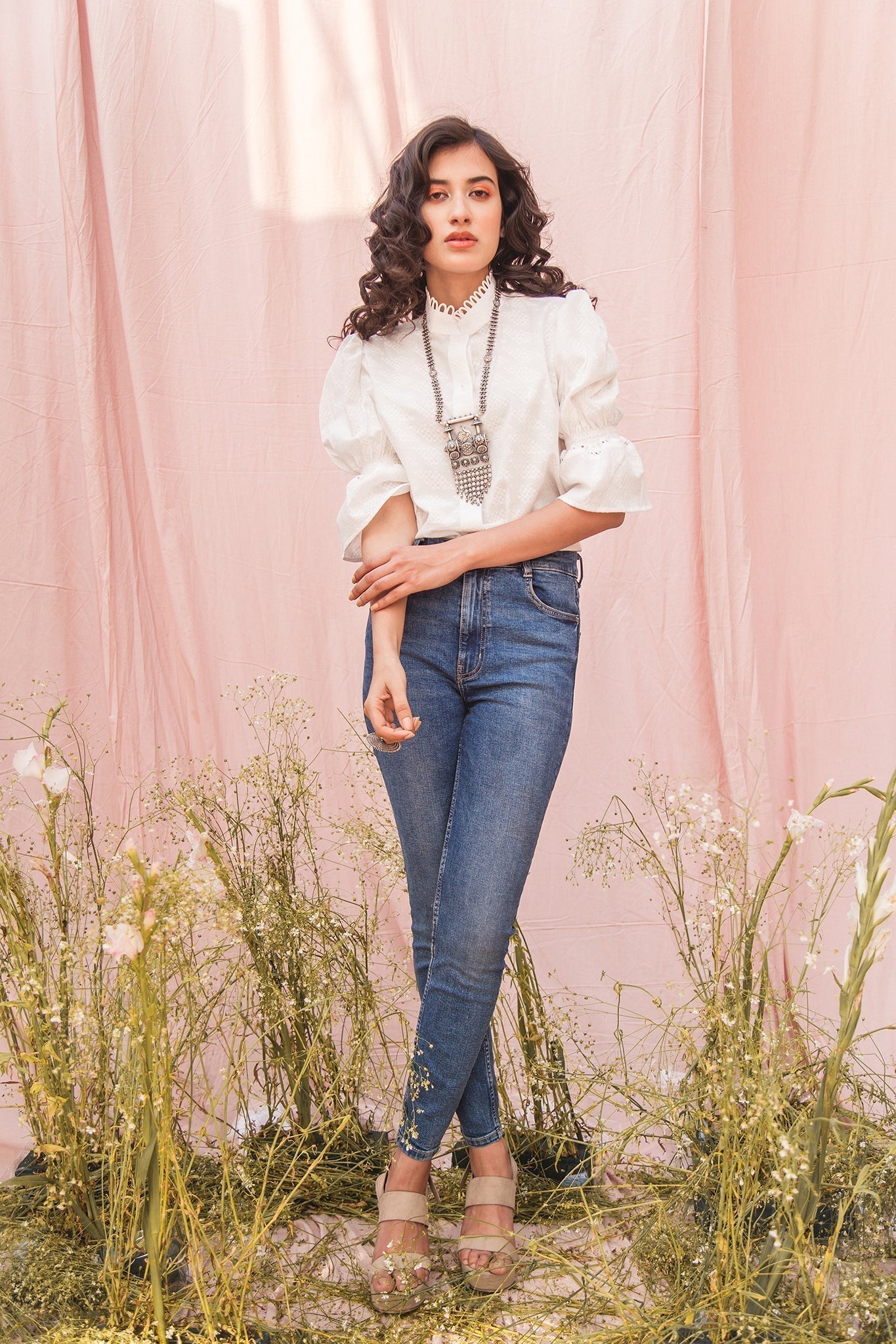 Peace Stand Collar Shirt (4383309463595)